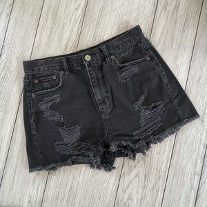 AE High Waisted Black Mom Shorts